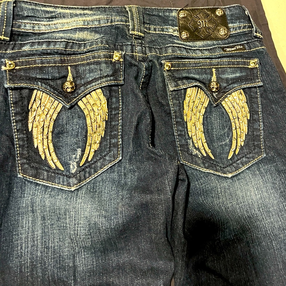Vintage 90’s Embossed Jeans w Angel Wings